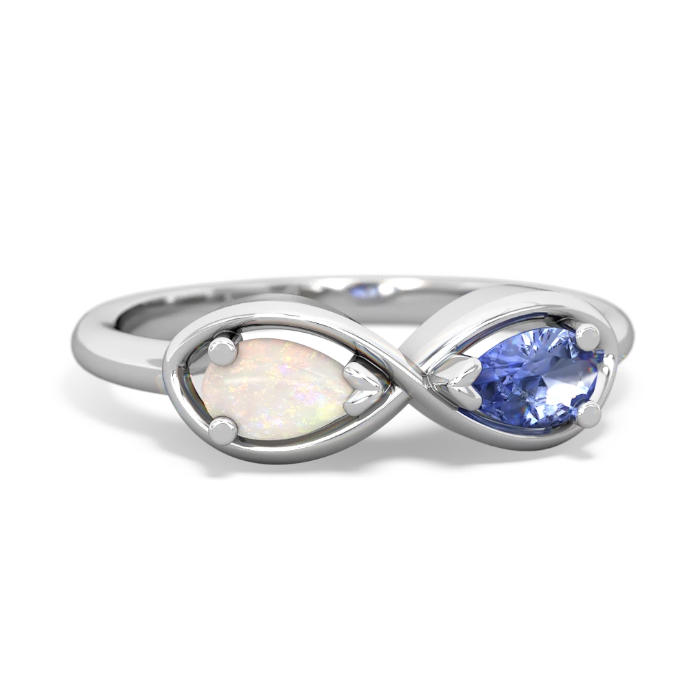 Opal Infinity 14K White Gold ring R5050