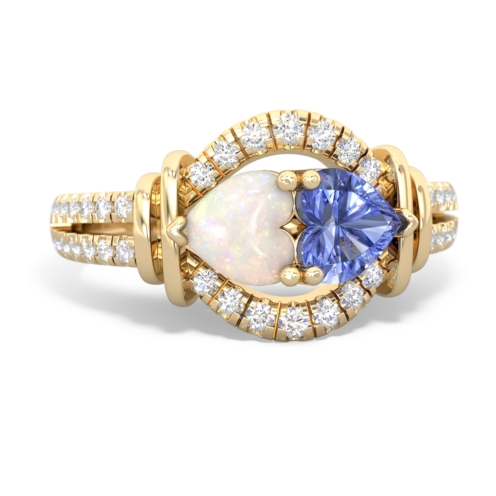 Opal Art-Deco Keepsake 14K Yellow Gold ring R5630