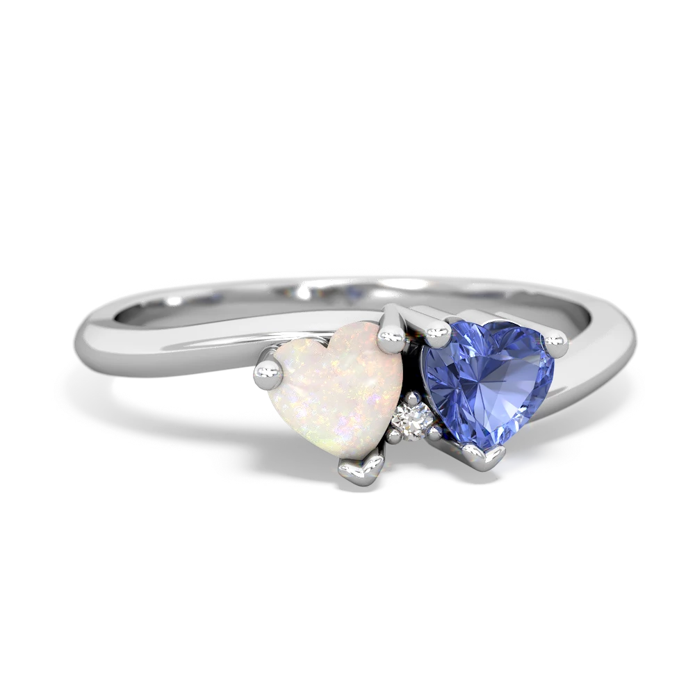 Opal Sweethearts 14K White Gold ring R5260