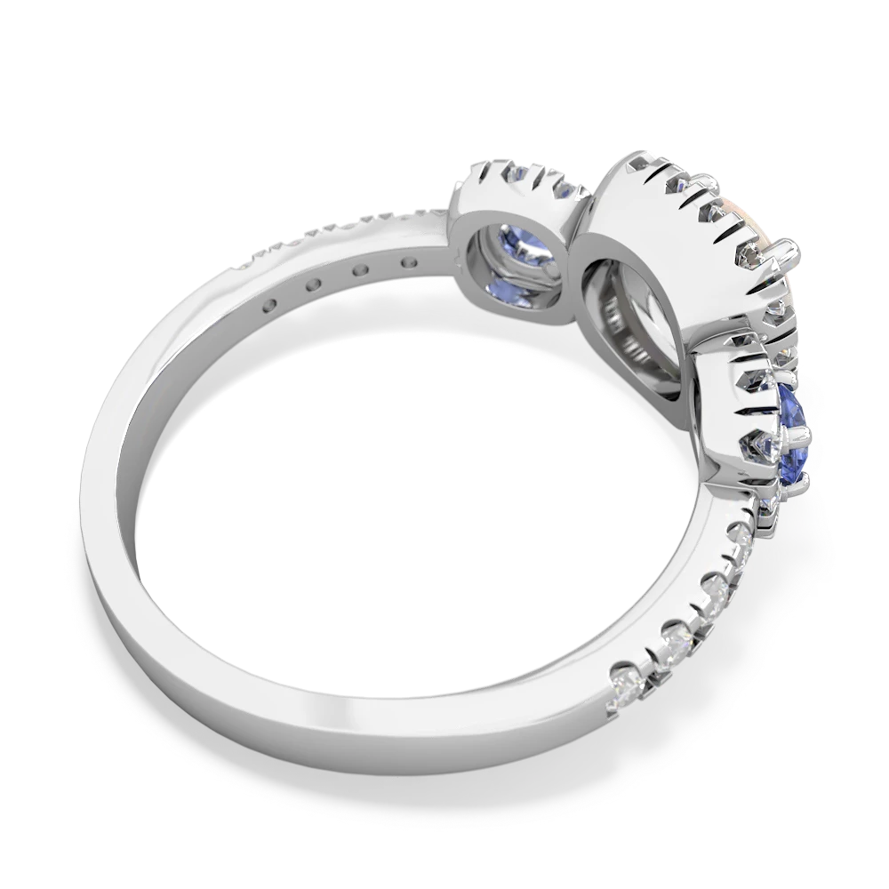 Opal Regal Halo 14K White Gold ring R5350