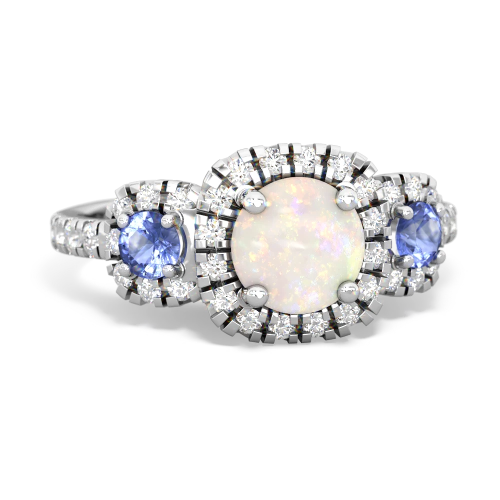 Opal Regal Halo 14K White Gold ring R5350