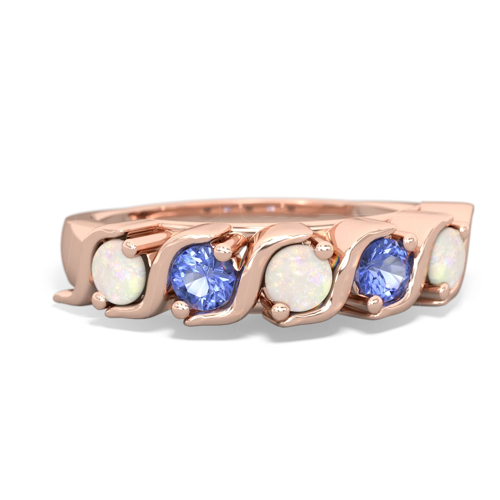 Opal Anniversary Band 14K Rose Gold ring R2089