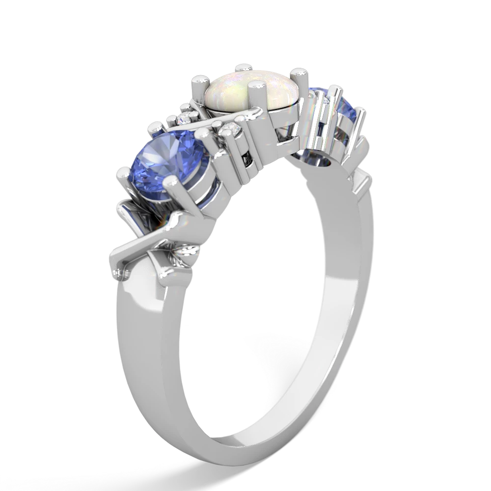 Opal Hugs And Kisses 14K White Gold ring R5016