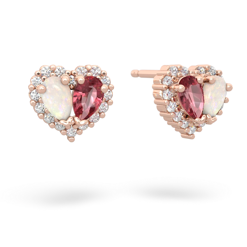 Opal Halo 14K Rose Gold earrings E7008