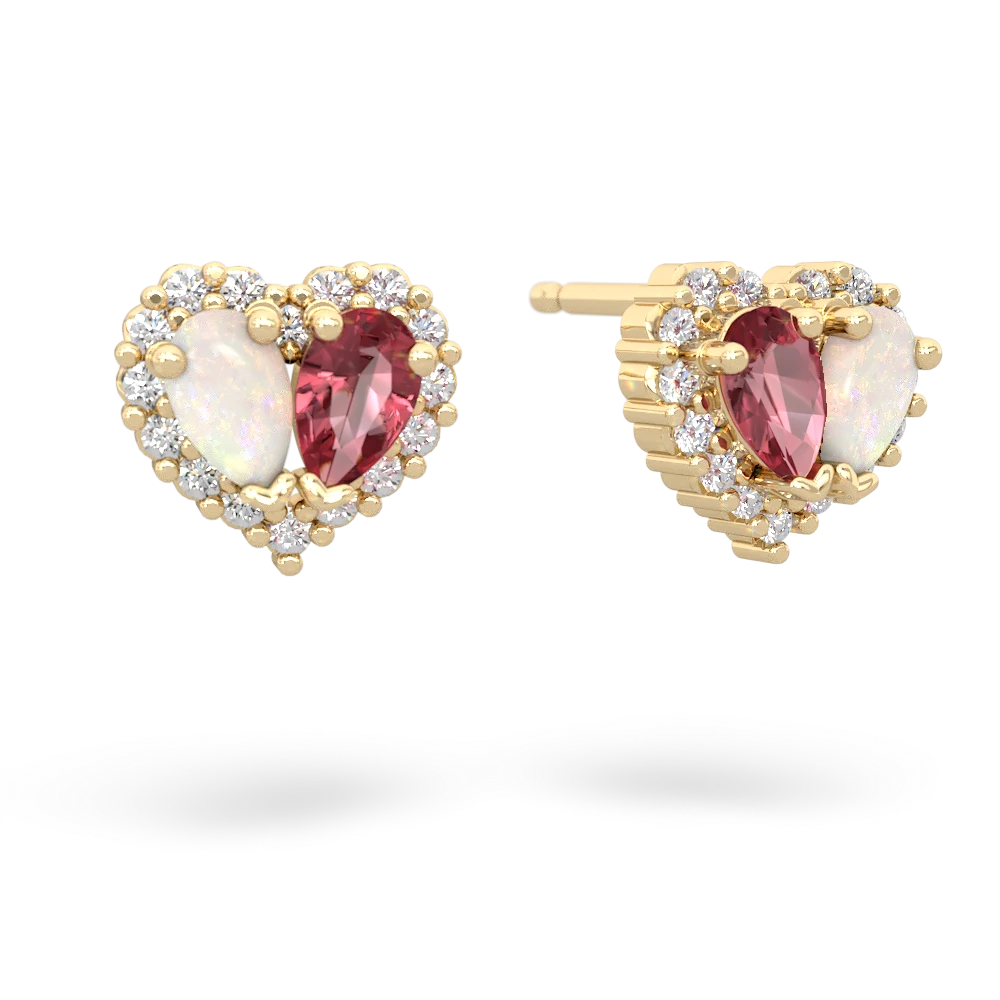 Opal Halo 14K Yellow Gold earrings E7008