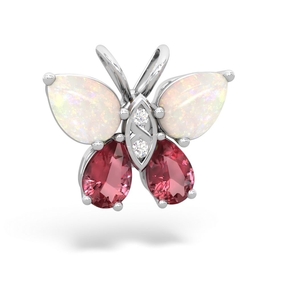 Opal Butterfly 14K White Gold pendant P2215