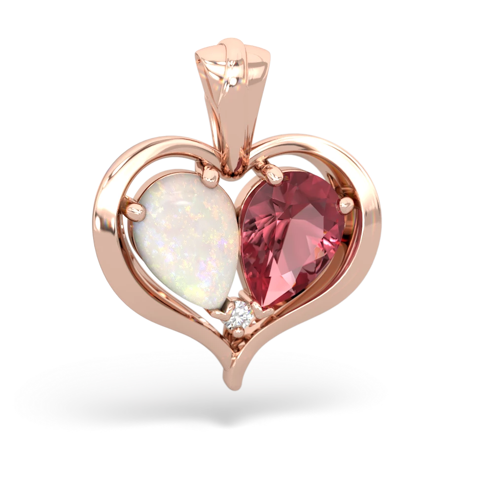 Opal Two Become One 14K Rose Gold pendant P5330