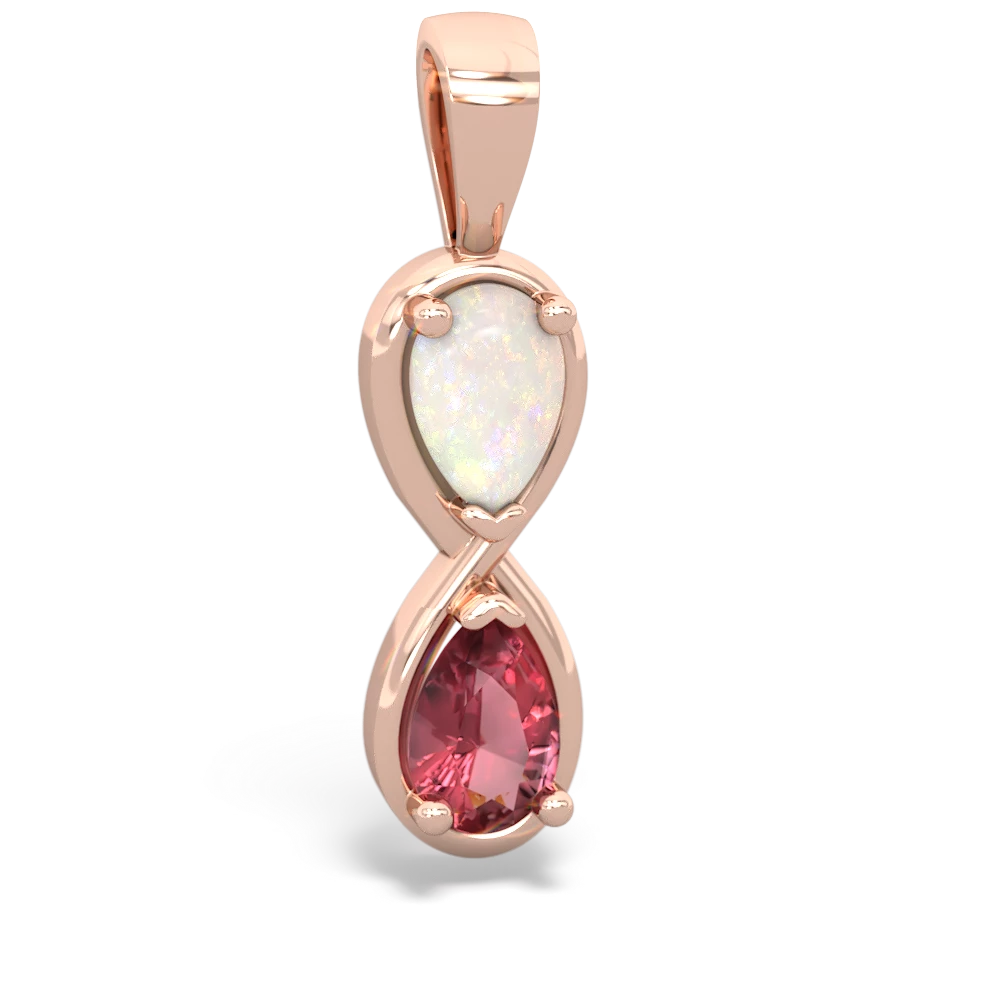 Opal Infinity 14K Rose Gold pendant P5050