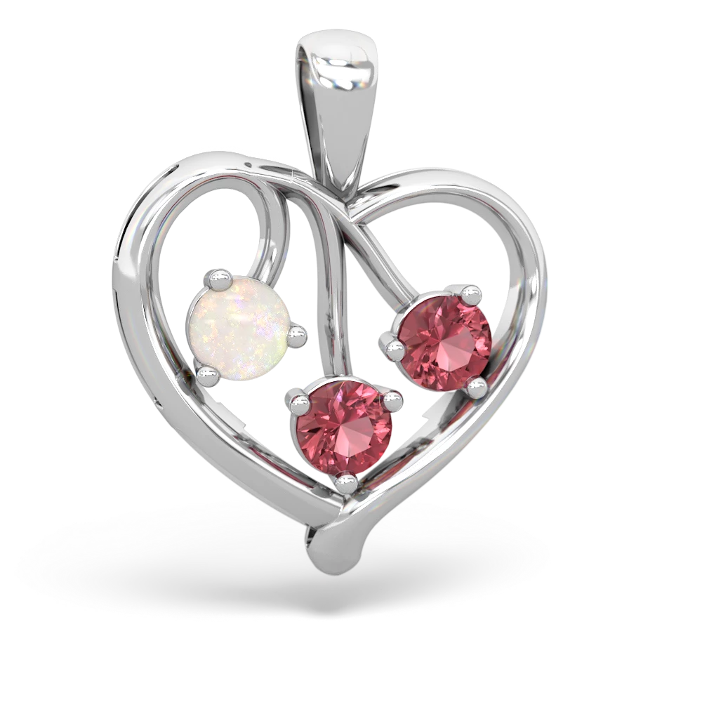 Opal Pink Tourmaline Infinity Necklace - 14K White Gold |JewelsForMe