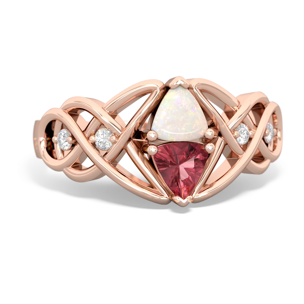 Opal Keepsake Celtic Knot 14K Rose Gold ring R5300