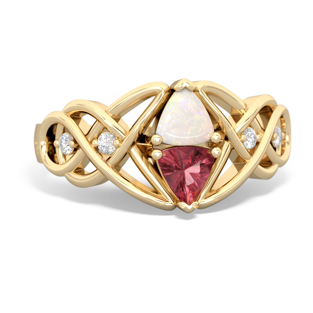 Opal Keepsake Celtic Knot 14K Yellow Gold ring R5300