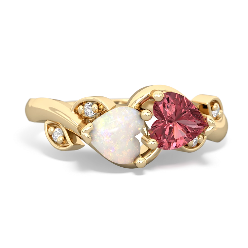 Opal Floral Elegance 14K Yellow Gold ring R5790