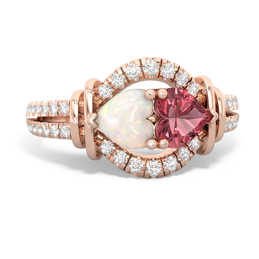 Opal Art-Deco Keepsake 14K Rose Gold ring R5630