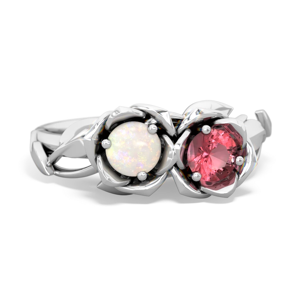 Opal Rose Garden 14K White Gold ring R5510