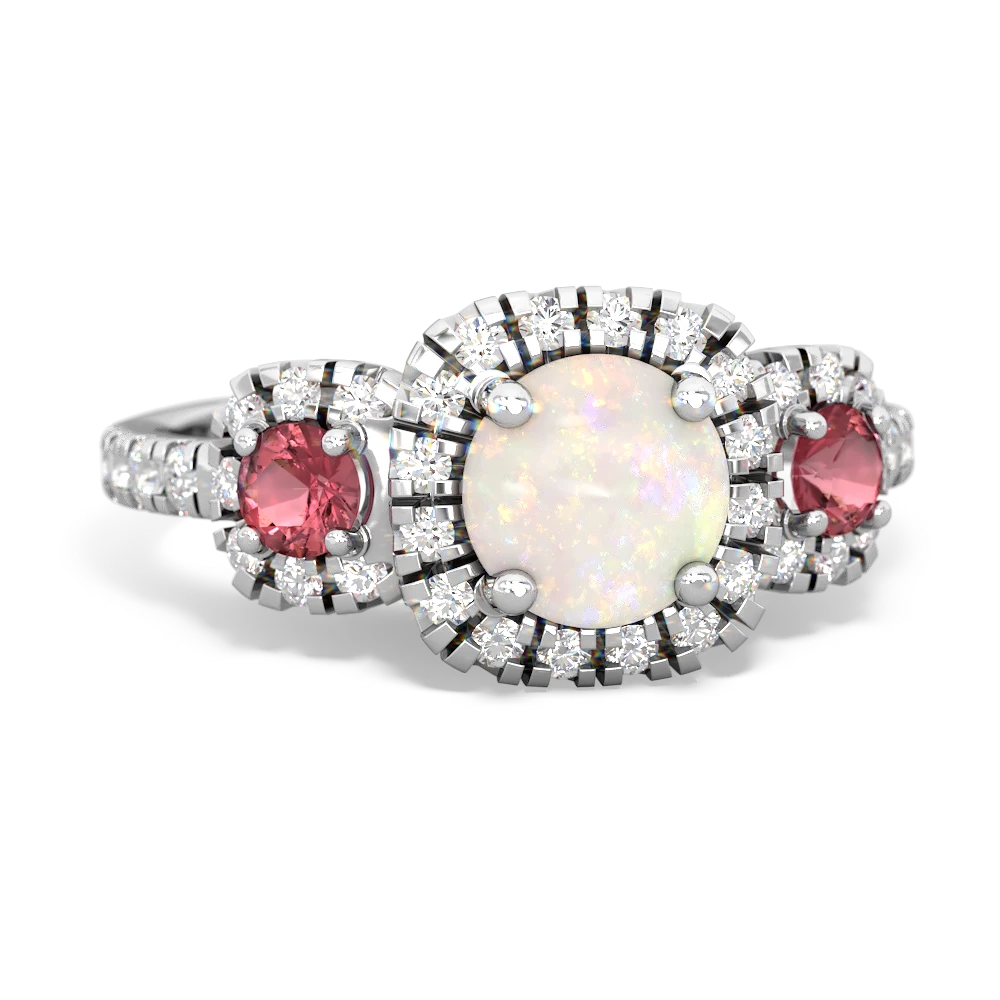 Opal Regal Halo 14K White Gold ring R5350