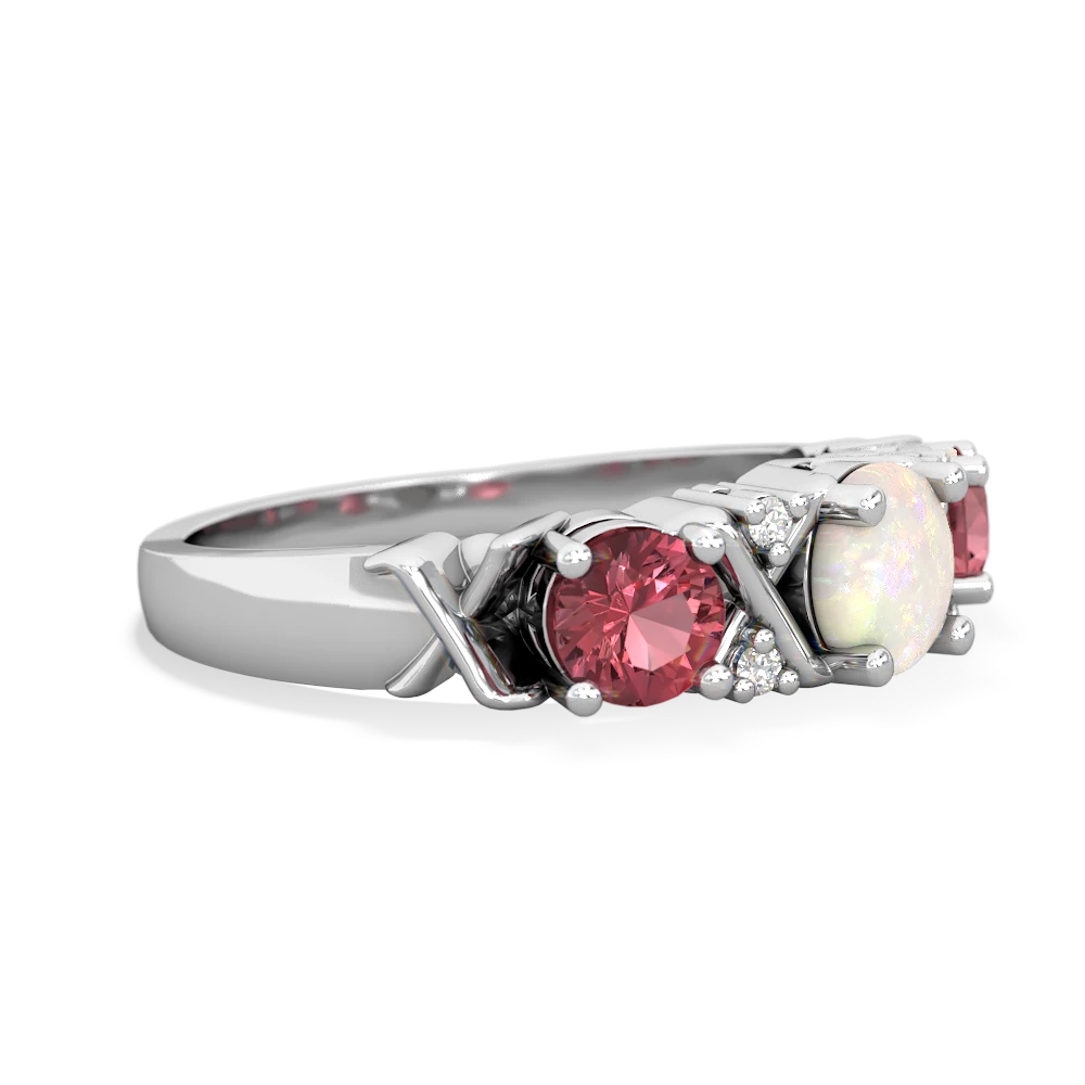 Opal Hugs And Kisses 14K White Gold ring R5016