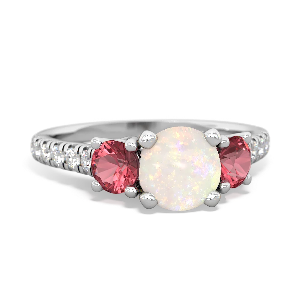 Opal Pave Trellis 14K White Gold ring R5500