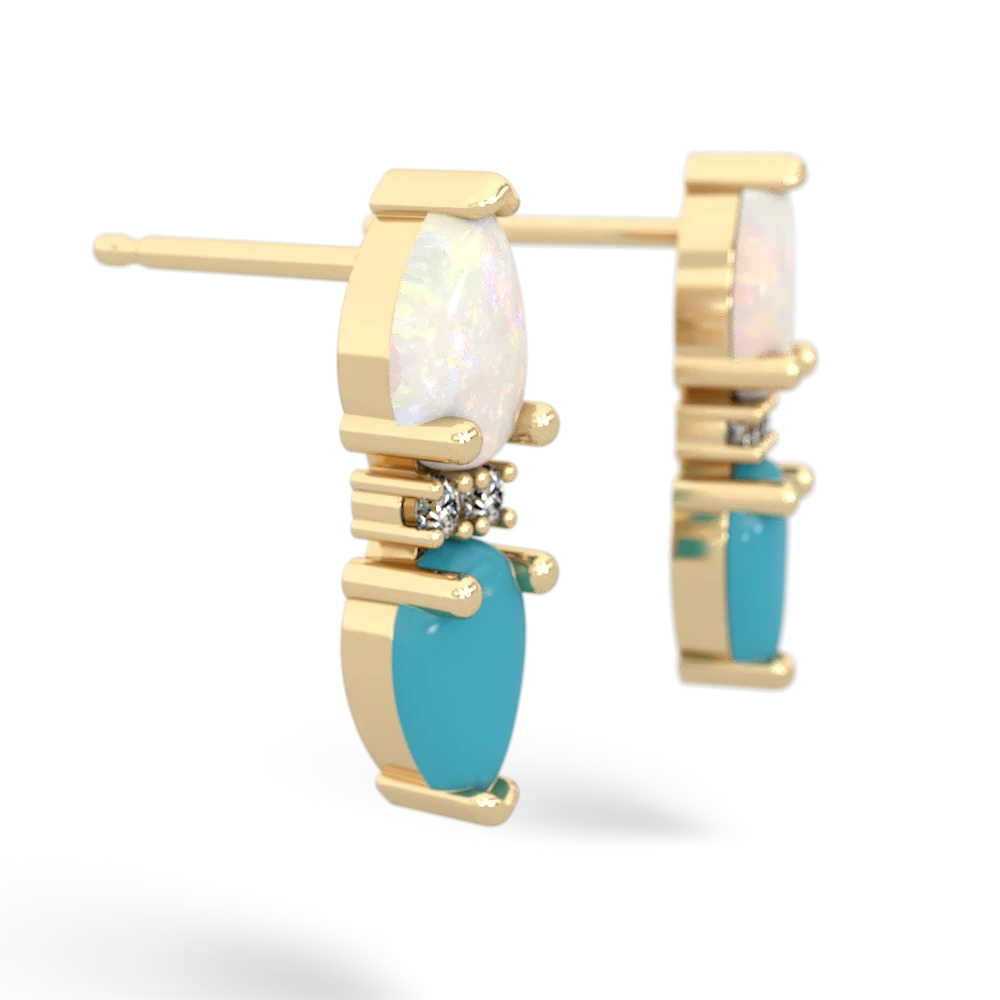 Opal Bowtie Drop 14K Yellow Gold earrings E0865