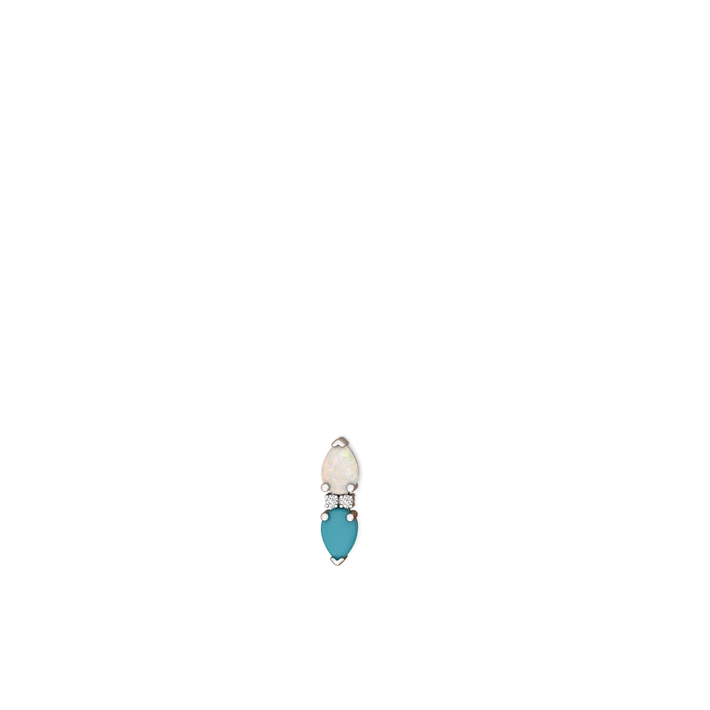 Opal Bowtie Drop 14K White Gold earrings E0865