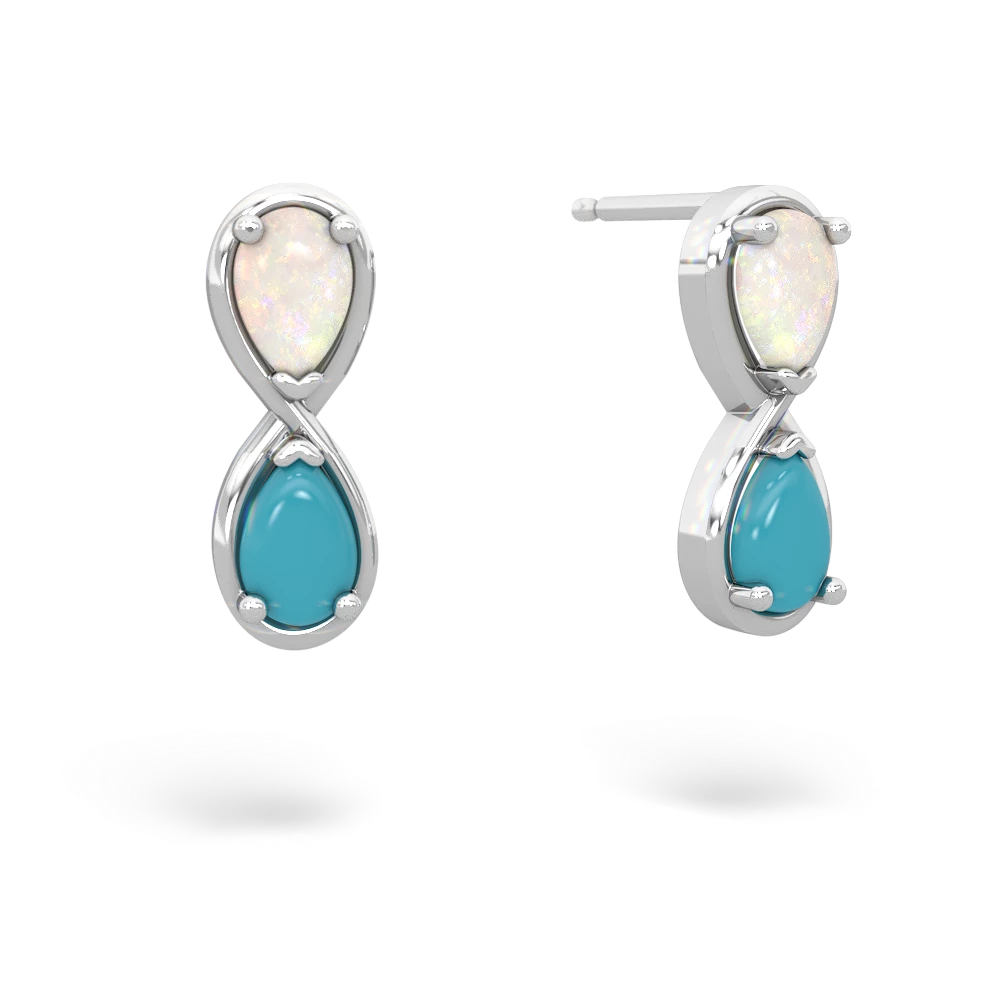 Opal Infinity 14K White Gold earrings E5050