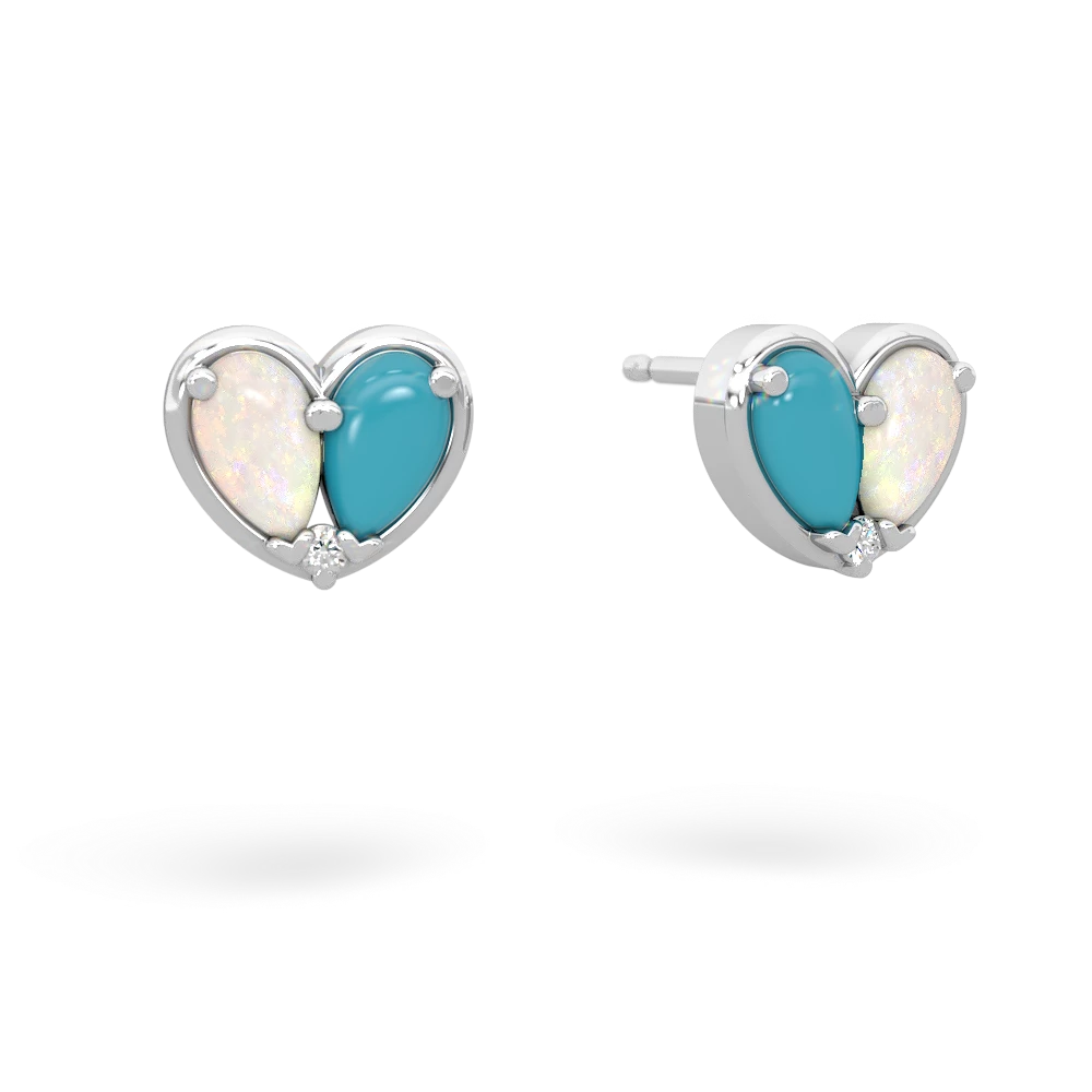 Opal 'Our Heart' 14K White Gold earrings E5072