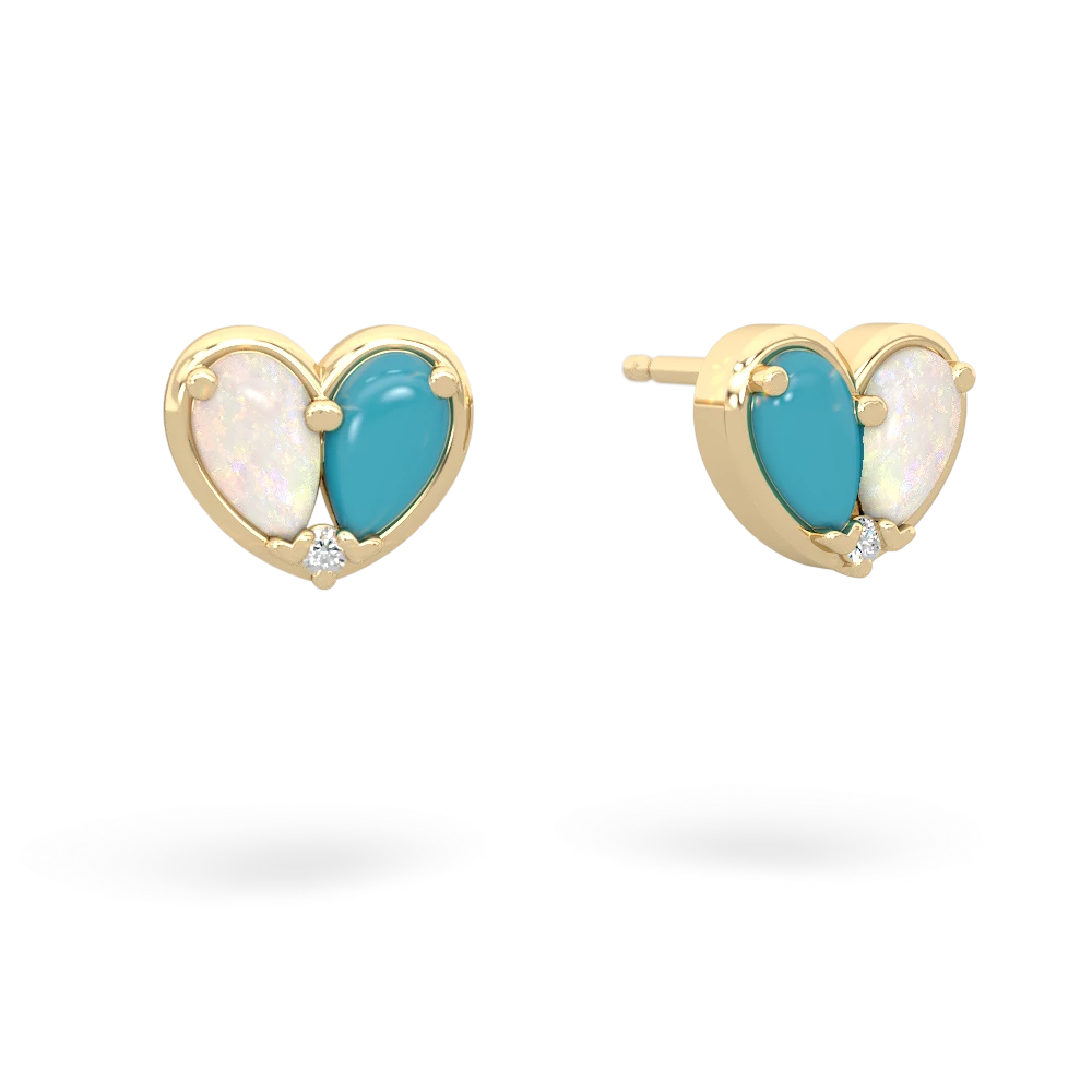 Opal 'Our Heart' 14K Yellow Gold earrings E5072