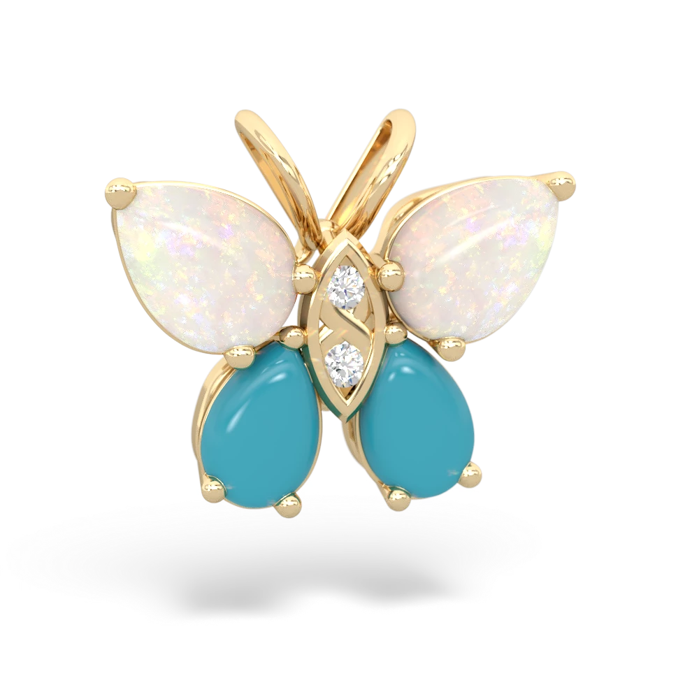 Opal Butterfly 14K Yellow Gold pendant P2215