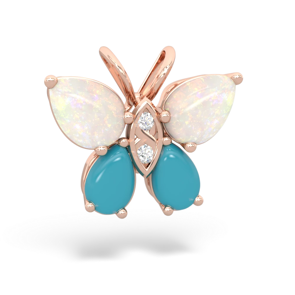 Opal Butterfly 14K Rose Gold pendant P2215