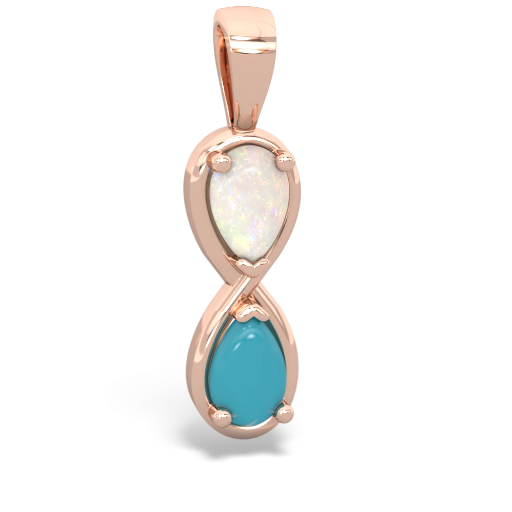 Opal Infinity 14K Rose Gold pendant P5050