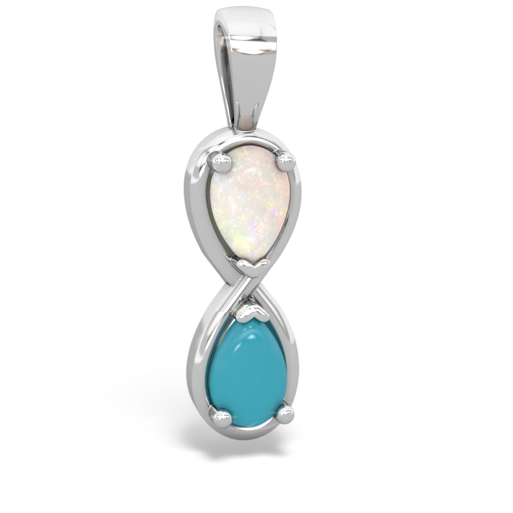 Opal Infinity 14K White Gold pendant P5050