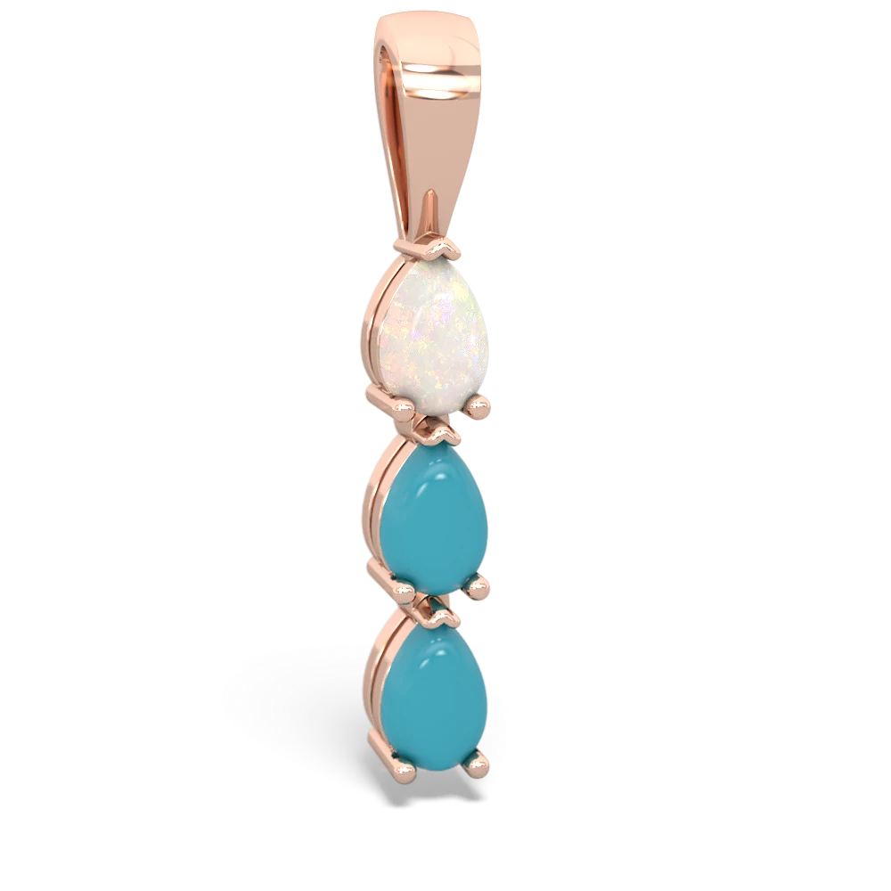 Opal Dew Drops 14K Rose Gold pendant P2251