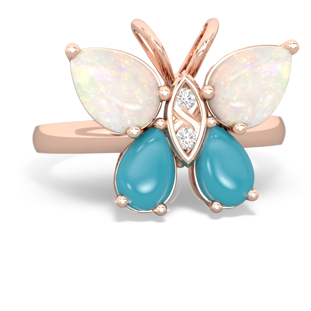 Opal Butterfly 14K Rose Gold ring R2215