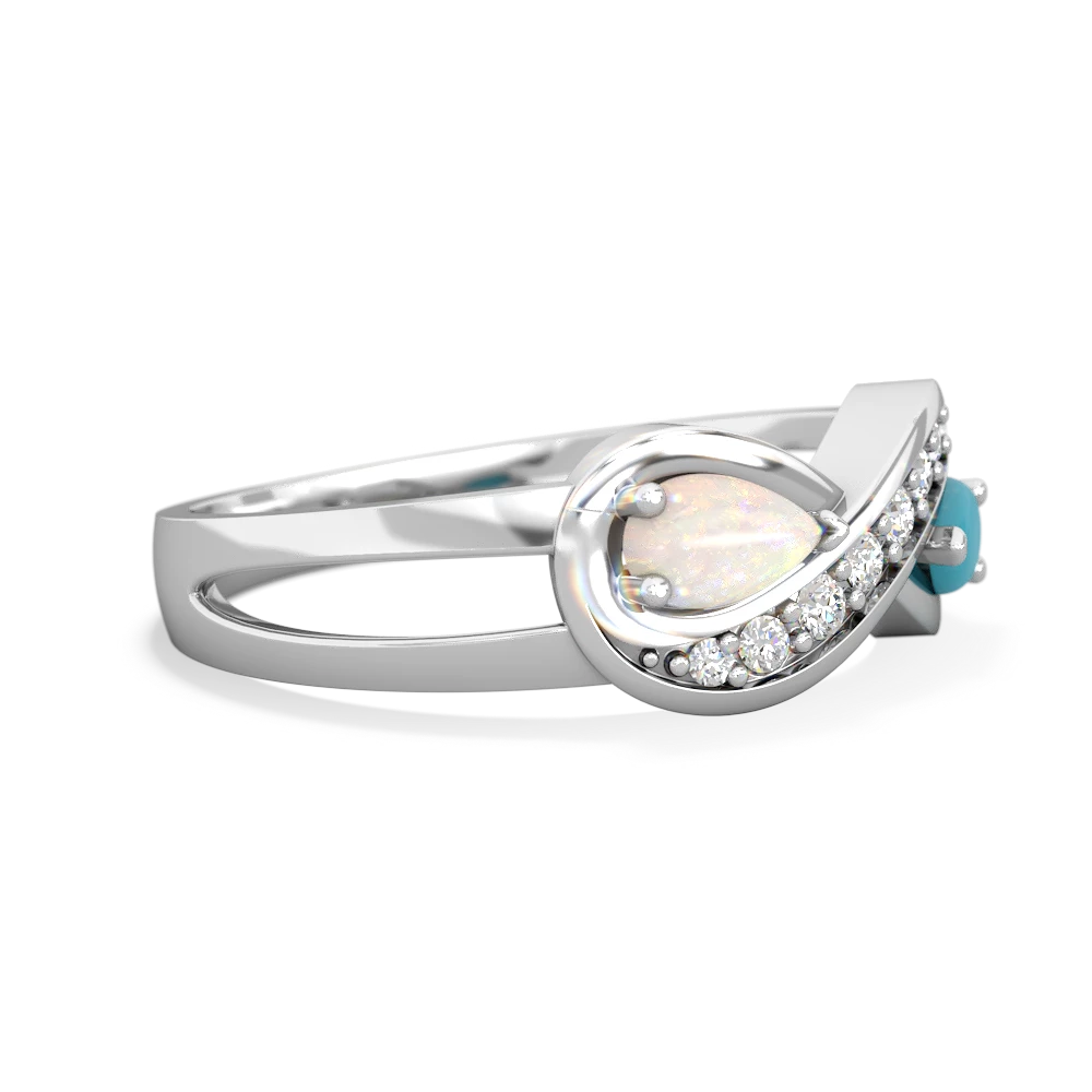 Opal Diamond Infinity 14K White Gold ring R5390