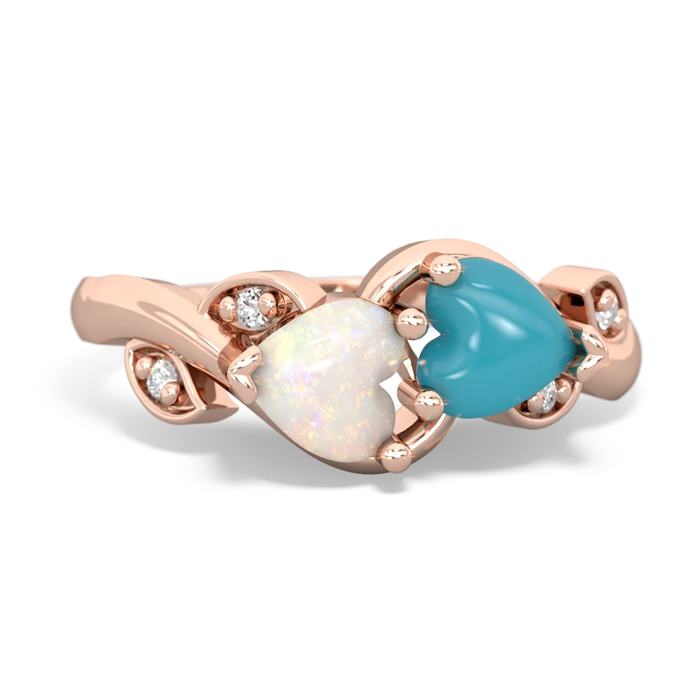 Opal Floral Elegance 14K Rose Gold ring R5790