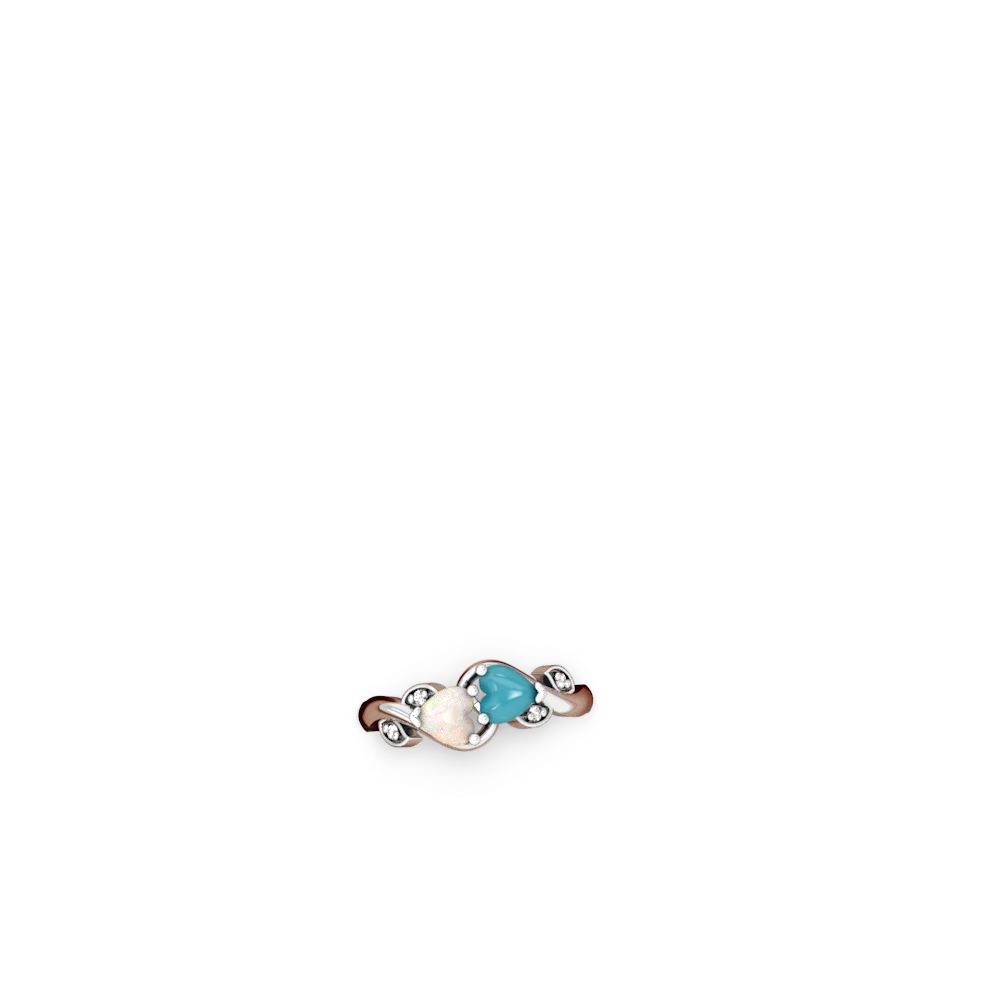 Opal Floral Elegance 14K White Gold ring R5790