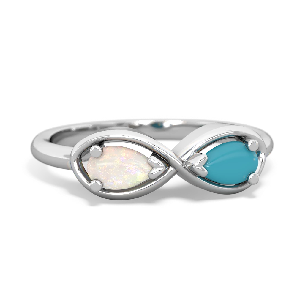 Opal Infinity 14K White Gold ring R5050