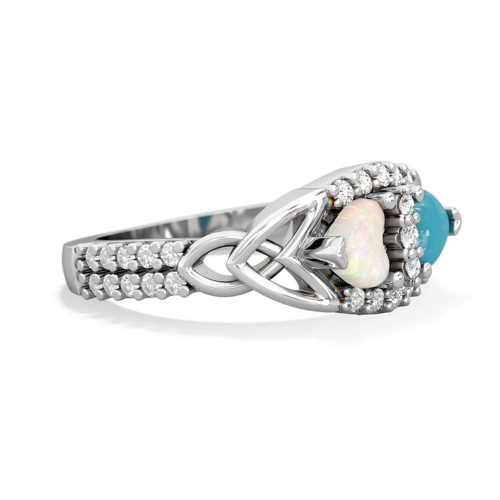 Opal Sparkling Celtic Knot 14K White Gold ring R2645