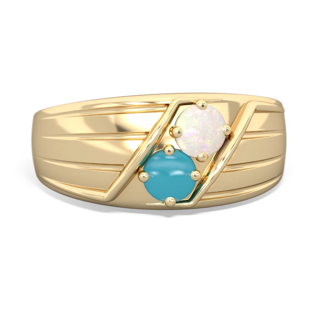 Opal Men's Streamline 14K Yellow Gold ring R0460