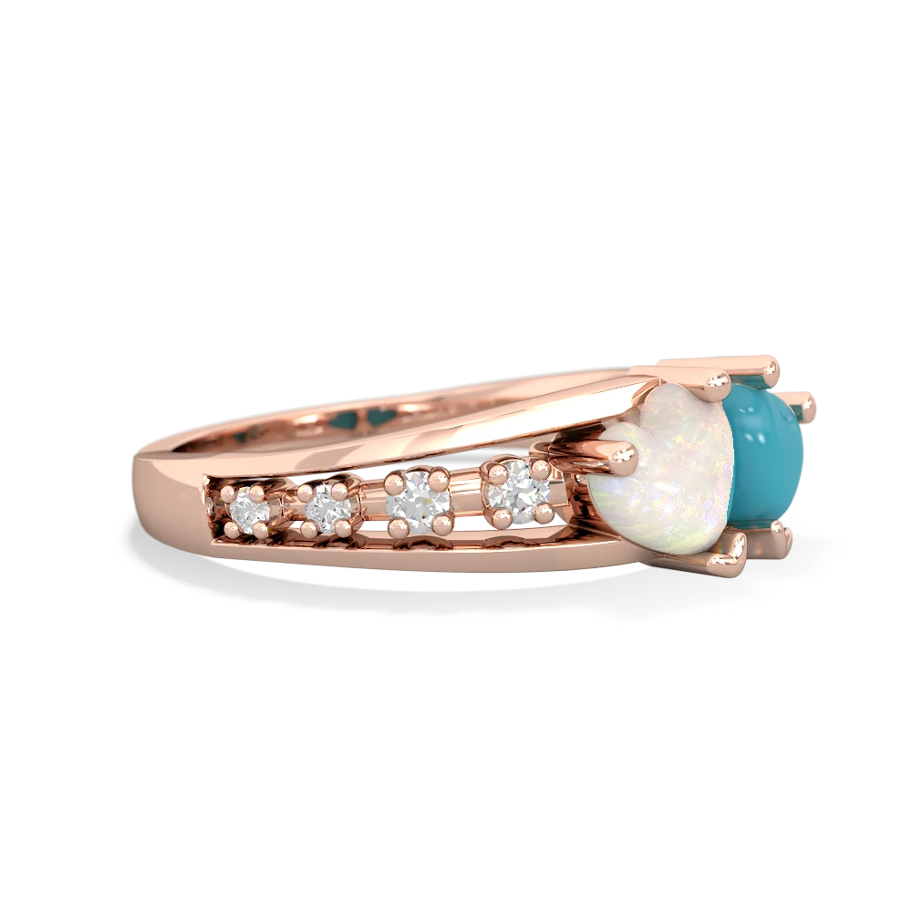 Opal Heart To Heart 14K Rose Gold ring R3342