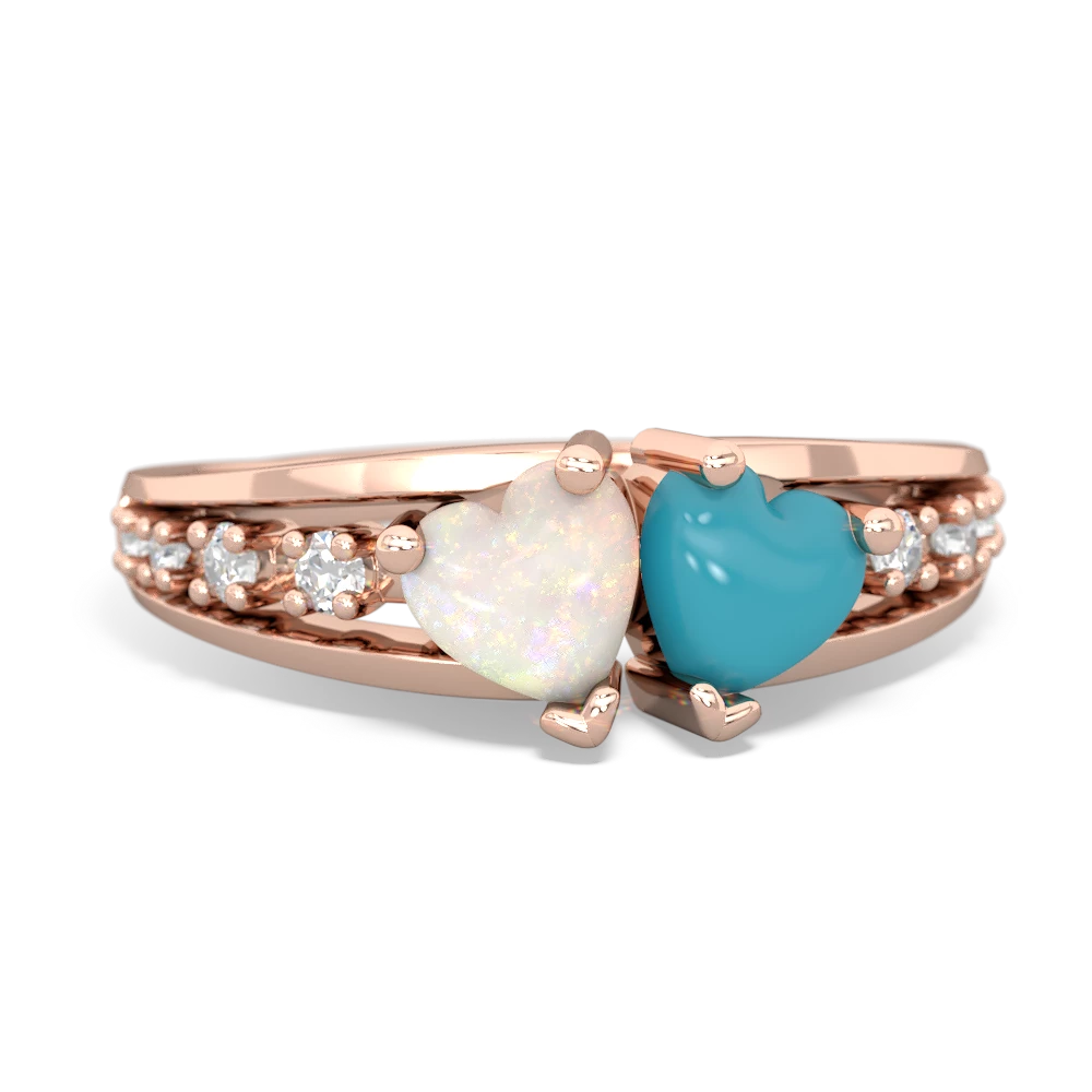 Opal Heart To Heart 14K Rose Gold ring R3342