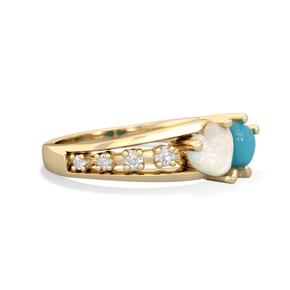 Opal Heart To Heart 14K Yellow Gold ring R3342