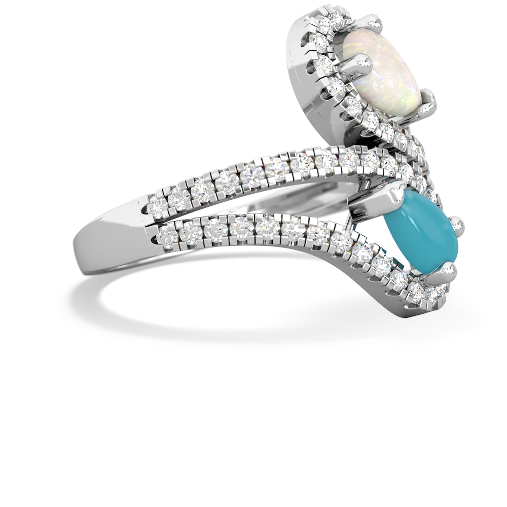 Opal Diamond Dazzler 14K White Gold ring R3000