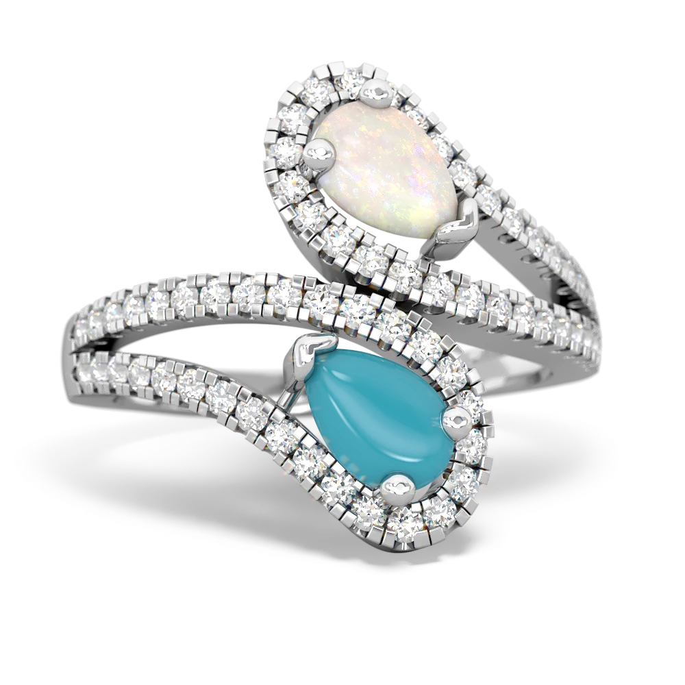 Opal Diamond Dazzler 14K White Gold ring R3000