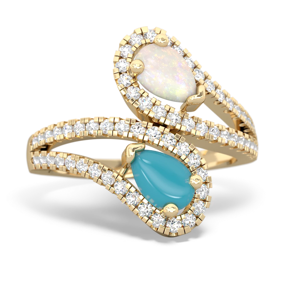 Opal Diamond Dazzler 14K Yellow Gold ring R3000