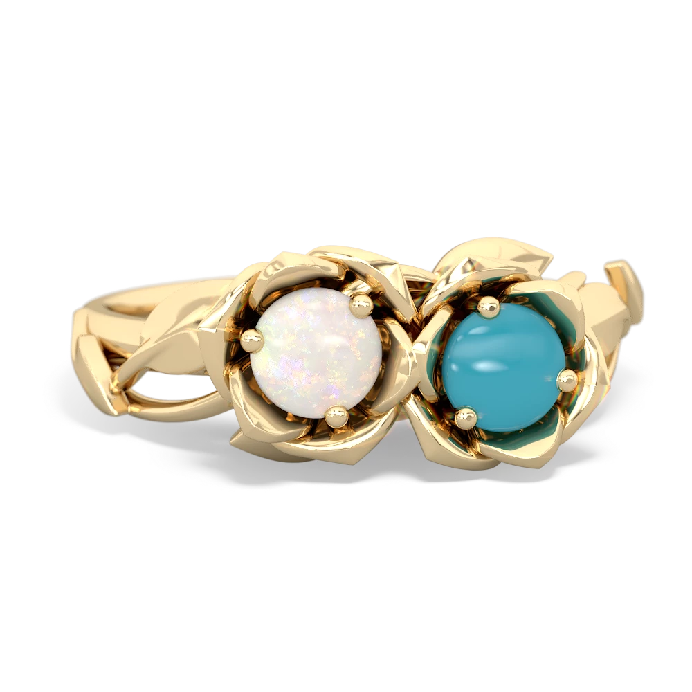 Opal Rose Garden 14K Yellow Gold ring R5510