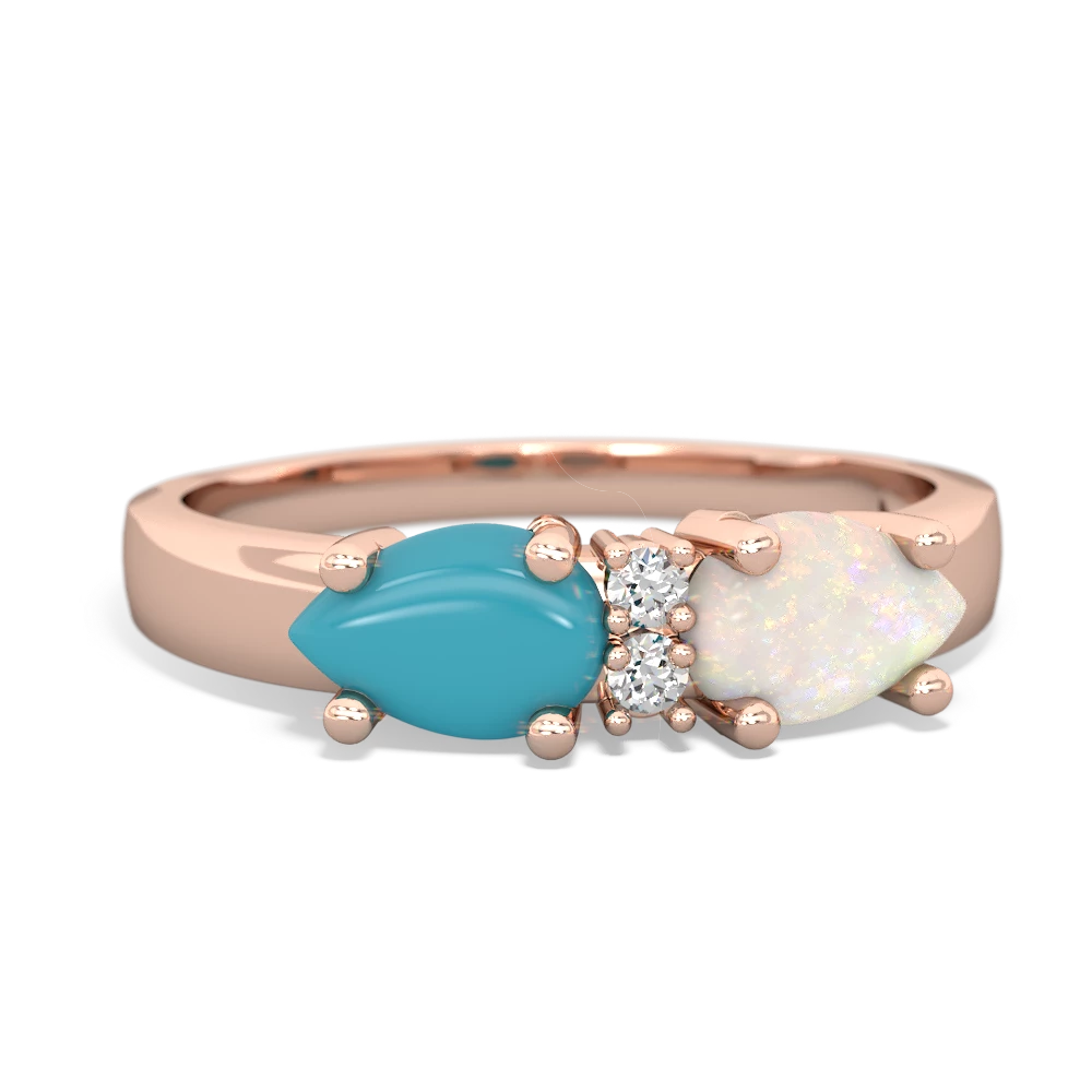 Opal Pear Bowtie 14K Rose Gold ring R0865