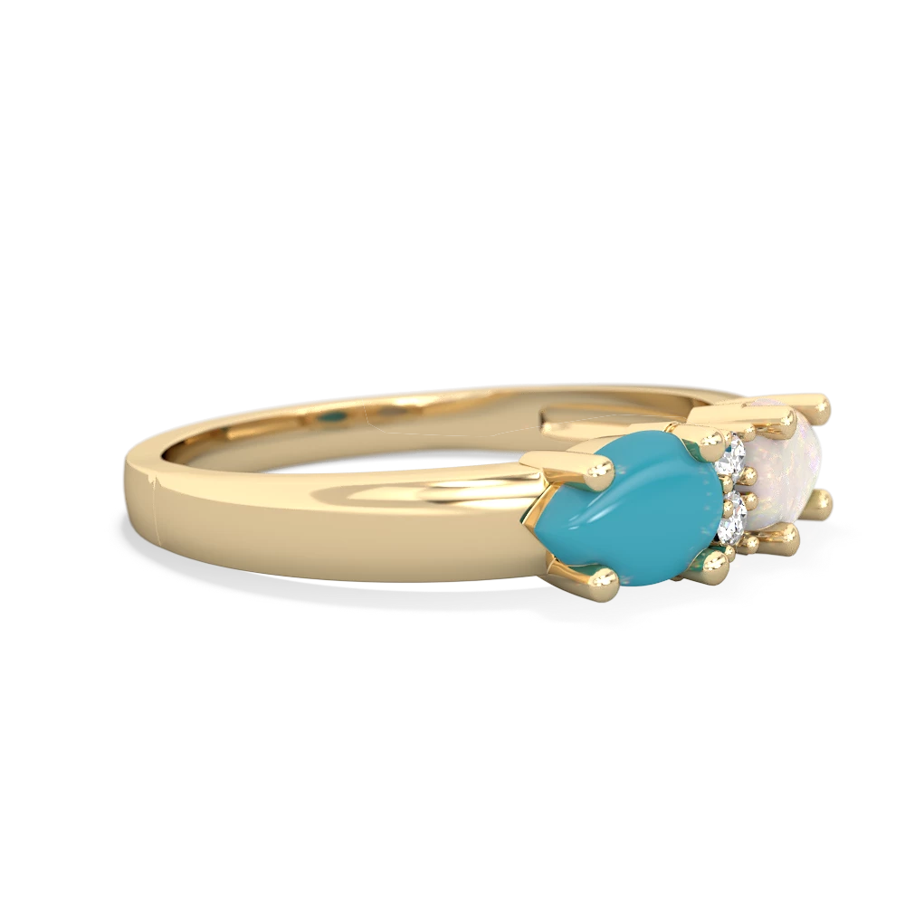 Opal Pear Bowtie 14K Yellow Gold ring R0865