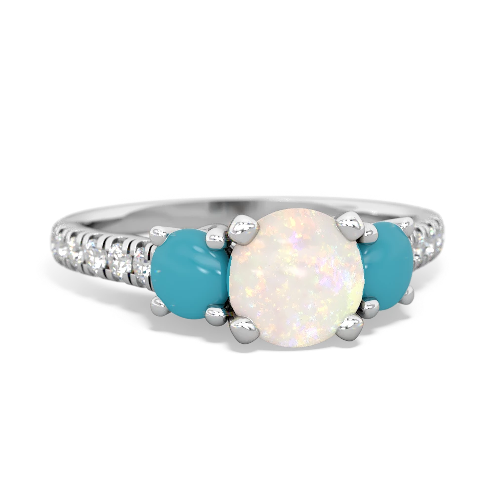 Opal Pave Trellis 14K White Gold ring R5500