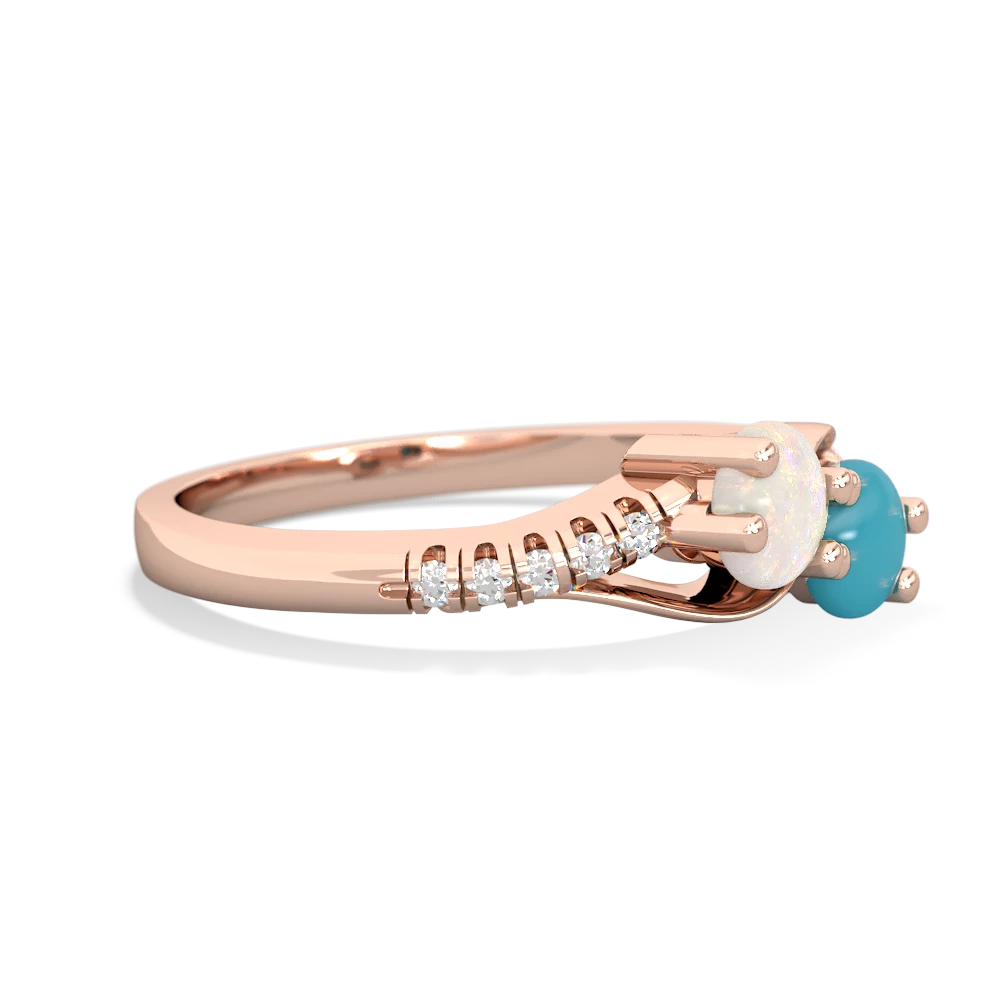 Opal Infinity Pave Two Stone 14K Rose Gold ring R5285