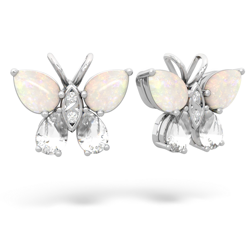 Opal Butterfly 14K White Gold earrings E2215